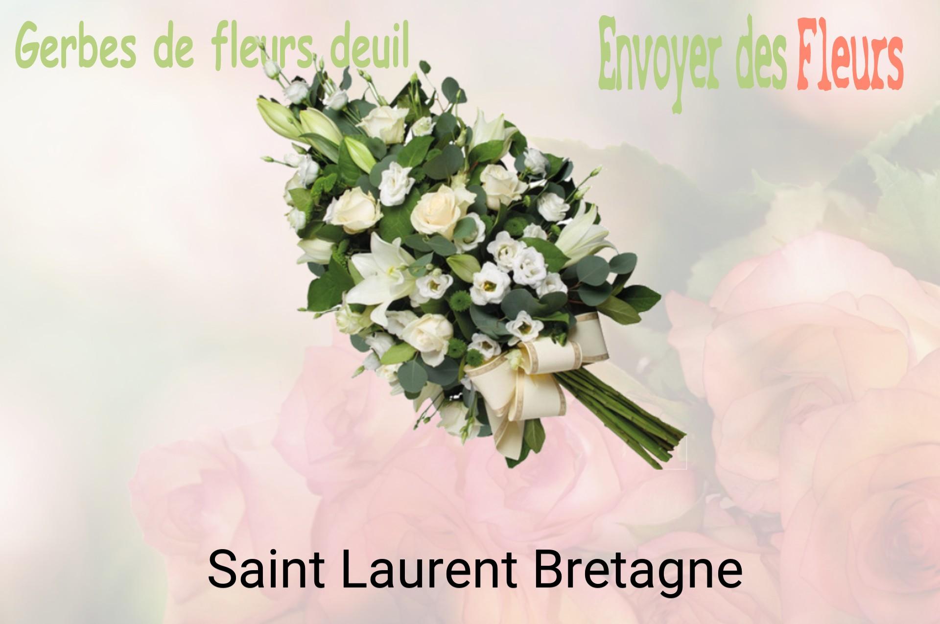Gerbe de fleurs de deuil livrée à Saint-Laurent-Bretagne